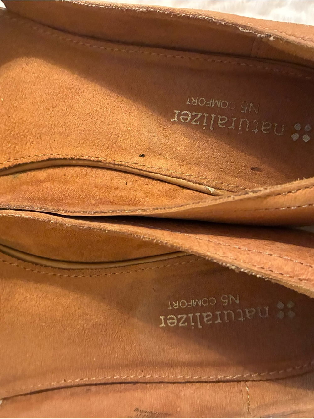 Naturalizer N5 Comfort Tan Cognac Leather Ballet Flats 7.5 Classic Vintage Y2K - Picture 6 of 8